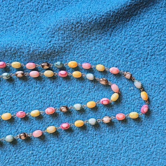 Vintage Multicolor beaded Long Necklace Fashion Jewelry - Picture 5 of 12